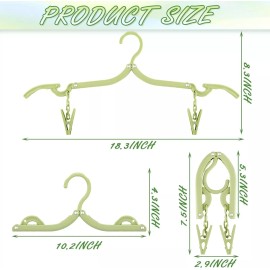 Travel Ready 4 Pack Plastic Folding Travel Hangers Durable Slim Stylish Adjustable Clips