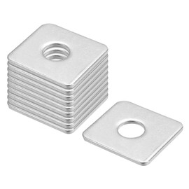 sourcing map Square Washer, 20Pcs M10x30x30x3mm 304 Stainless Steel Square Plate Washers Flat Pad Spacer Gasket for Hardware Fastener