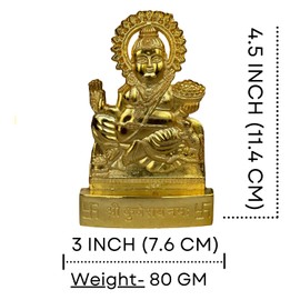 Salvus App SOLUTIONS Laxmi Kuber Idol/Lakshmi Kuber Statue/Murti 100% Small Idol Decorative Showpiece
