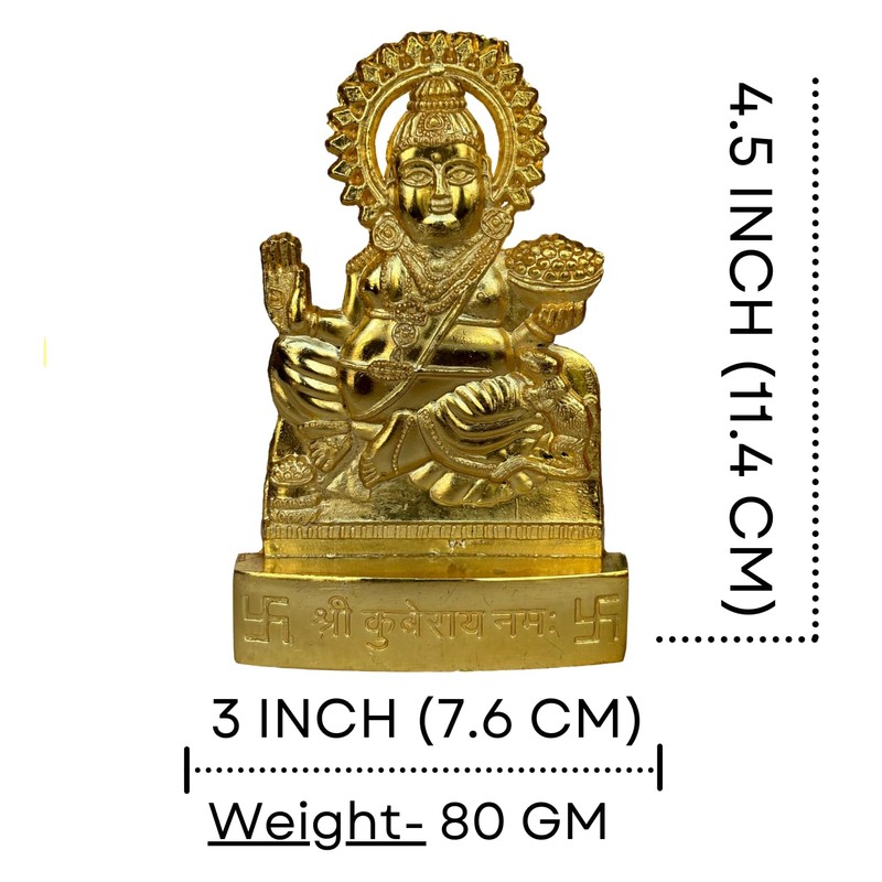 Salvus App SOLUTIONS Laxmi Kuber Idol/Lakshmi Kuber Statue/Murti 100% Small