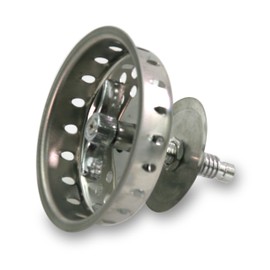 Highcraft 97633 Kitchen Sink Spin and Seal Basket Strainer Replacement for Standard Drains (3-1/2 Inch) Chrome Plated Stainless Steel Body with Threaded Stopper