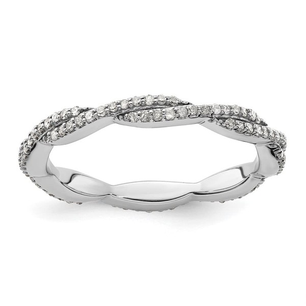 GemApex Eternity Ring Band 925 White Sterling Silver Stackable Expressions