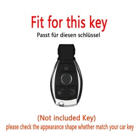 HIBEYO Smart Car Key Case Fits Mercedes Protective Key Case TPU Fits Benz Class A B C E G S R Class CLA GLA CLK GLC GLE GLS SL SLK Key Ring Key Box Red