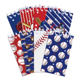 JOINFANXIN 8 Pcs Sports Theme Baseball Mini Notepads Baseball Pattern Spiral Journal Notebooks for Teens Teacher Classroom Reward Sports Birthday Party Favors Gifts