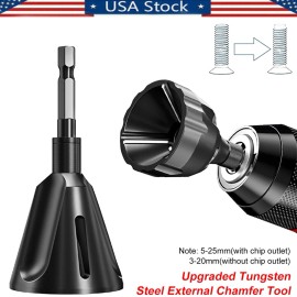 Unbranded Drill Bit Deburring 5-25mm External Chamfering Tool 1/4" Hex Shank Remove Burr