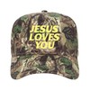 Jesus Loves You Camo Unisex Trucker Hat - Color: Orange