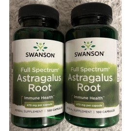 Swanson Astragalus Root 470 mg 2X 100 Caps Energy Boost Immune System