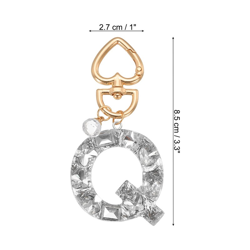 PATIKIL Alphabet Initial Letter Keychain, Cute Heart Crystal Keychains Car