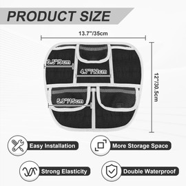 Front Trunk Lid Organizer Fit for Can Am Spyder F3 F3S F3T F3L 2015-2025 Removable 5 Mesh Pocket Luggage Storage Bag (White)