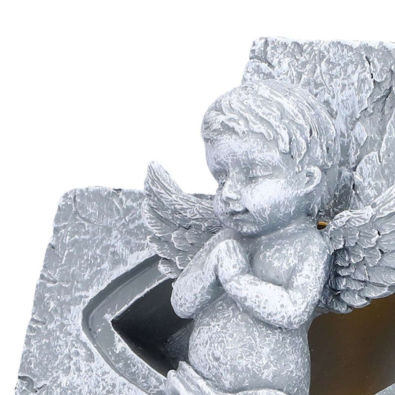 Angel Statue Hollow Design Cute Appearance Environmentally Friendly Resin Light
