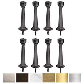 Liberty Premium Door Stoppers Metal Solid Rigid Door Stop Brushed 3" (Oil-Rubbed Bronze, 8 Pack)