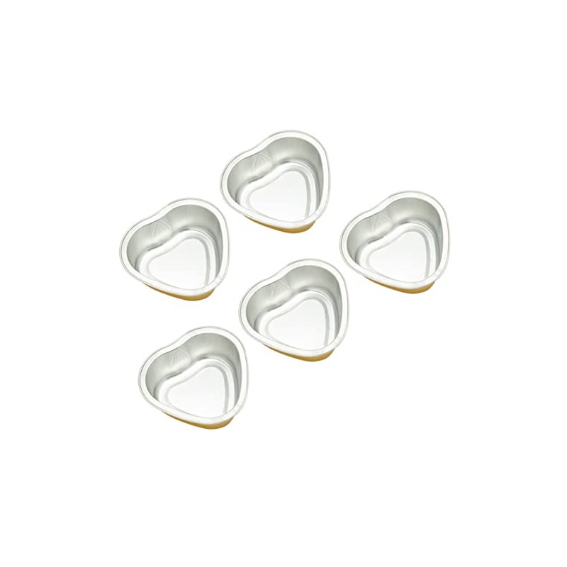 Cuenco para Cera Derretida Corazón Metal Dorado 5 Piezas Depilación