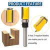 YUENTOEN 4PCS Pattern Flush Trim Router Bit Set, 1/4 Inch