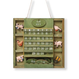 Wooden Wall Calendar, Reusable DIY Natural Wood Wall Calendar for Home Decorations 2025 All Years Birthday New Year Gift