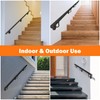 6FT Industrial Metal Stair Handrail,Round Pipe Stair Railing for Indoor/Outdoor