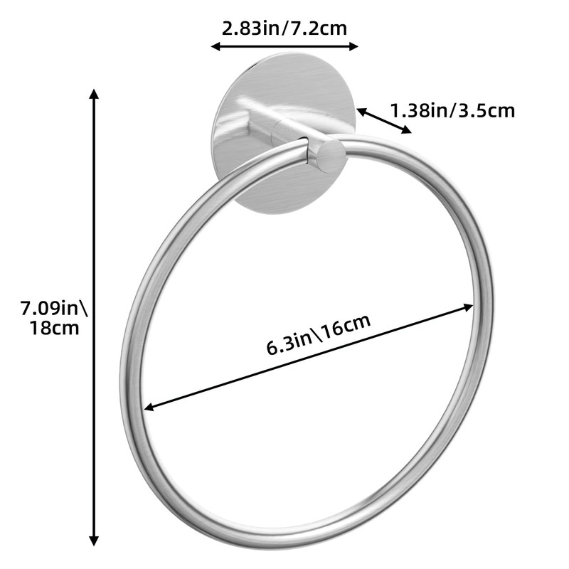 Nickel Brushed Bathroom Towel Ring - SUS304 Stainless Steel Bathroom