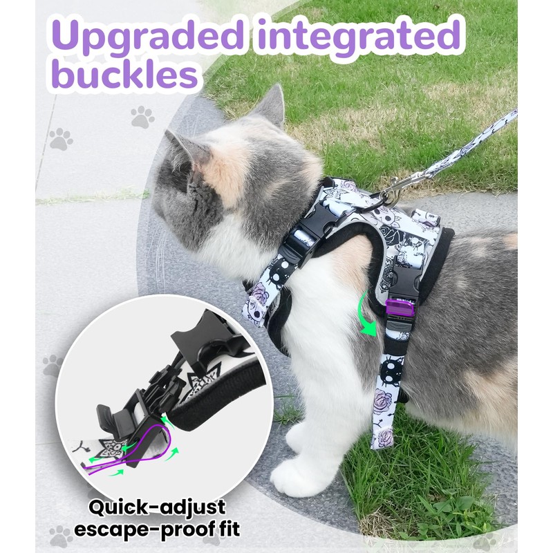 Halypet Cat Harness and Leash Set for Walking, Escape Proof