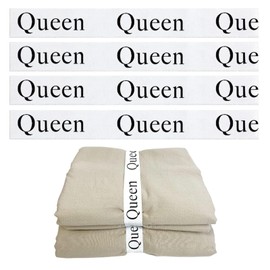 Tekalobr 4pcs Bed Sheet Organizer Bands, Closet Organization Sheet Straps, Sheet Keepers Elastic Sheet Storage Sheet Sets for Organizing, Linen Labels Bedding Storage Bedroom (Queen)