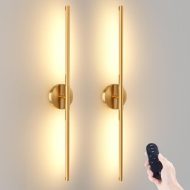 JOFIOS Battery Operated Wall Sconces Set of 2, 360°Rotation Wireless Rechargeable Wall Lights: Dimmable Detachable Wall Lamp with Remote Control, 3000K-6000K Infinite Dimming Wall Sconce 34.7 Inch