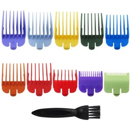 lingsee 10Pcs Professional Hair Clipper Guards Cutting Guides for Elite Pro(not metal clip but fit)/Extreme Grip Pro, Color Coded Clipper attachment Replacement - Length: 1/16" to 1"