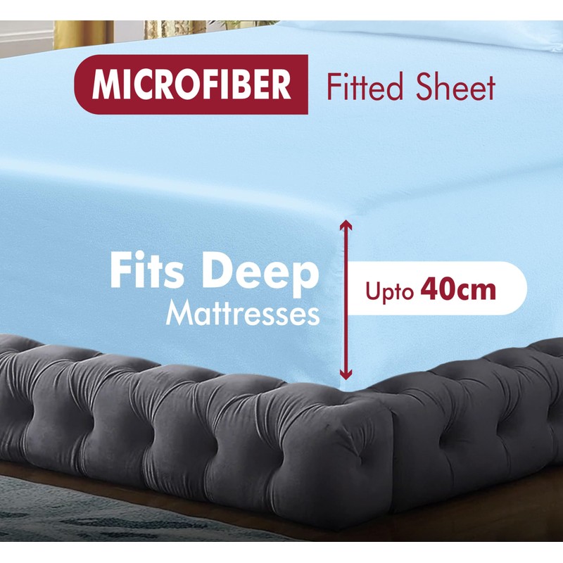 Fitted Sheet Extra Deep Pocket 16 inch (40cm) Bedding Soft