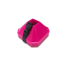 Pro Square Training Cones (Set of 10) 6x6 Inch Training Cones with Carry Strap for Plyometric and Agility Training, Soccer, Football, Basketball, (Pink)