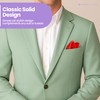 Red Men’s Satin Pocket Square – Italian Style Plain Handkerchief