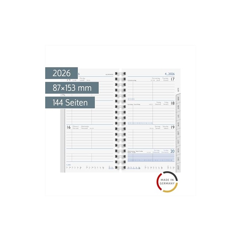 BRUNNEN Weekly Replacement Calendar Model 756 2026 | 87 x