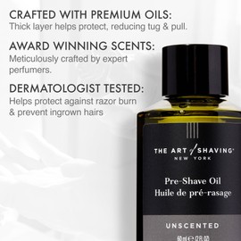 The Art of Shaving Pre Shave Oil for Men, Protects Against Irritation and Razor Burn, Clinically Tested for Sensitive Skin, Unscented, 2 Fl Oz