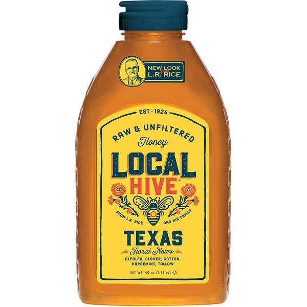 Local Hive from L.R Rice, Raw Honey, Pure and Unfiltered, Local Texas Beekeepers, 40oz
