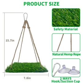 FlidRunest Large Green Bearded Dragon Hammock, Soft Bearded Dragon Hammock Swing Bed, Reptile Lounger Terrarium Hanging Hammock for Hermit Crab, Bearded Dragon, Lizard