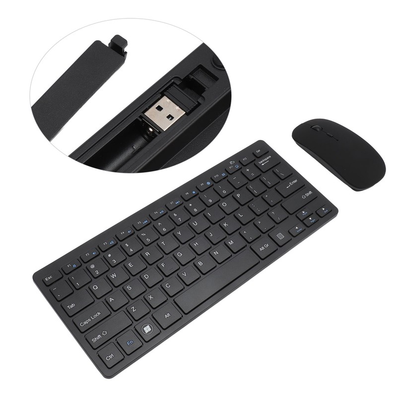 2.4G Wireless Keyboard Mouse Combo 78 Keys Keyboard USB Receiver