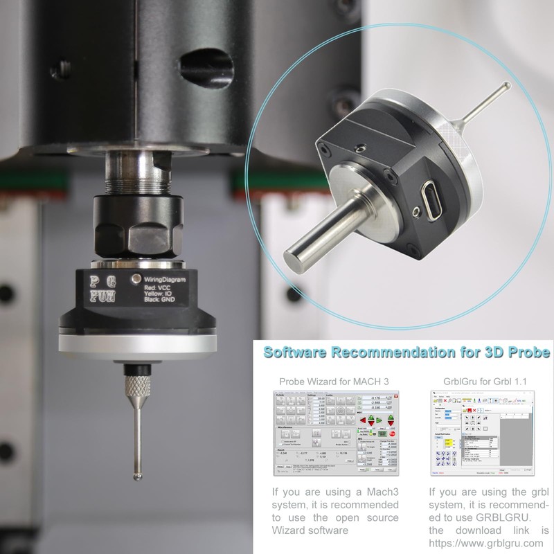 PGFUN DIY CNC Touch Probe XYZ Axis 3D Digitizing Edge