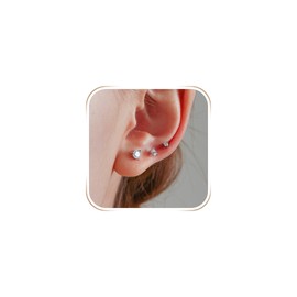 3Pairs 925 Sterling Sliver Stud Earrings, Hypoallergenic Small Studs, Surgical Steel Earrings for Women (2/3/4mm)