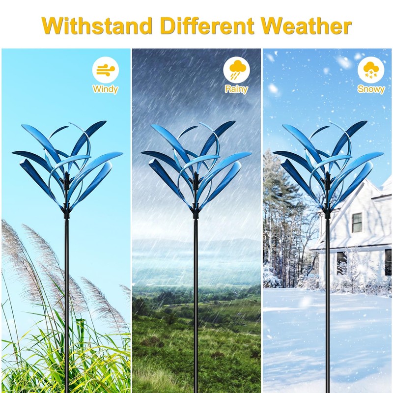 LimeHill Wind Spinner for Yard and Garden - Large Metal