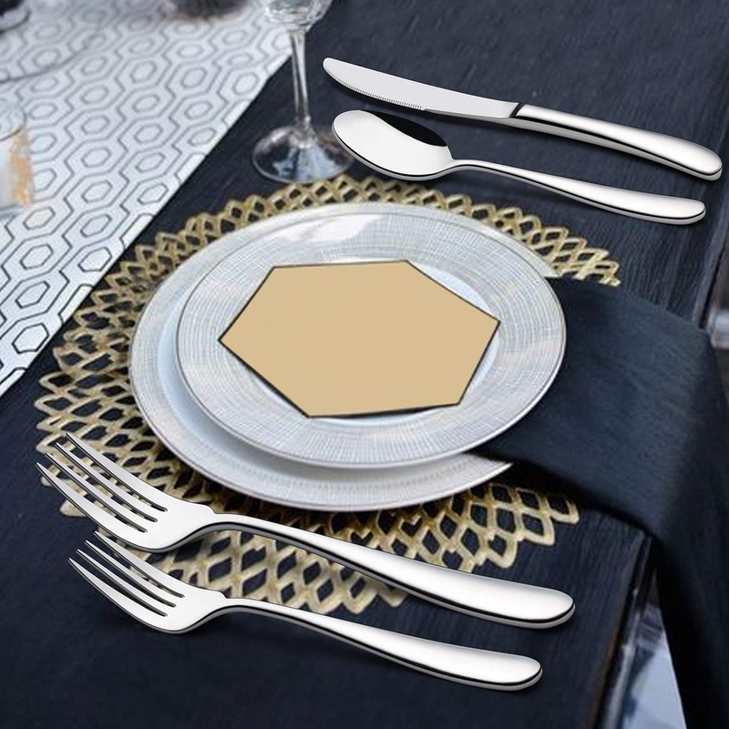 LIANYU 60-Piece Heavy Duty Silverware Set, Stainless Steel Flatware Cutlery
