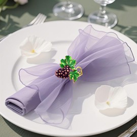 Davifina Gold Fruit Grape Napkin Rings Set of 6 Coastal Beach Napkin Rings Holder for Wedding Pool Party Spring Garden Picnic Brithday Holiday Family Gathering Rustic Farmhouses Daily Table Decor