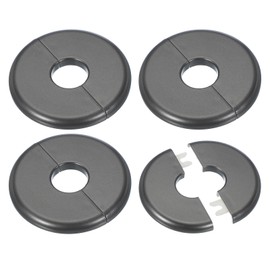 PATIKIL Wall Split Flange 0.93"/23.5mm, 4Pcs ABS Round Self-Adhesive Escutcheon Plate Cover Buckle for Water Pipe Faucet Decoration, Grey