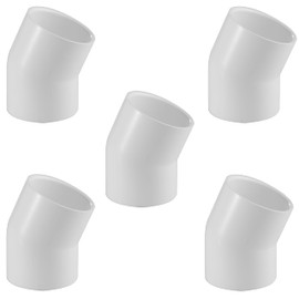 Lesso America 416 Series PVC Pipe Fitting - 22.5°Elbow - Schedule 40 (White) - 1-1/2" (SOC x SOC) / High-Flow Capacity/Plumbing (416-015) (5 Pack)