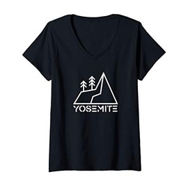 Womens Yosemite National Park Minimalist High Fashion National Park V-Neck T-Shirt