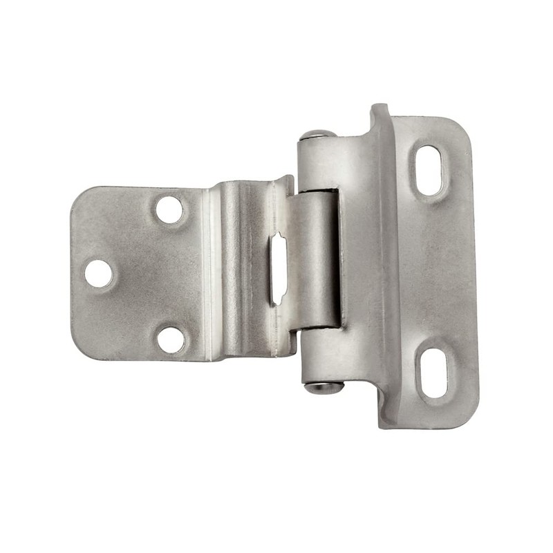 3/8" Inset Partial Wrap Hinges - Satin Nickel - Pair