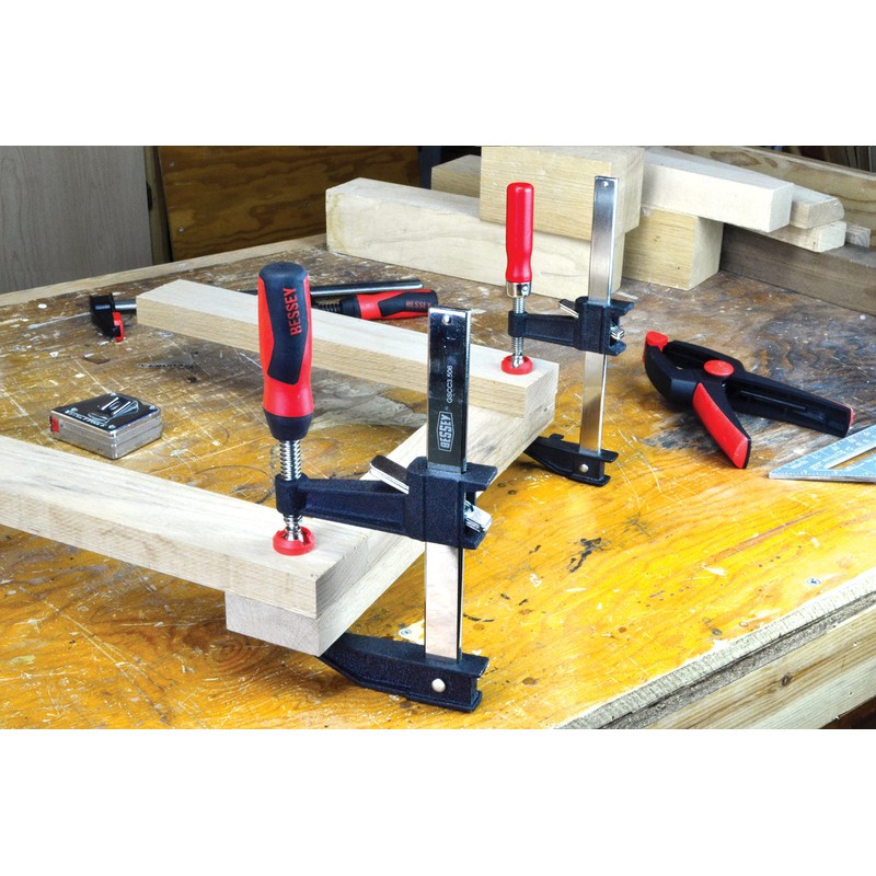 BESSEY GSCC4PK-C Clamp Set for Woodworking, F-style with Wood Handle,