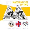 2 x Triangle Stickers 10cm - BW - Crazy Geometric