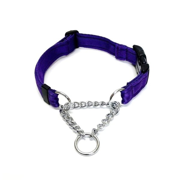 Dog Collar Adjustable Half Check Chain With Plastic Curved Side