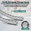 1/4" Stainless Steel Cable 50FT Wire Rope with Clamps and