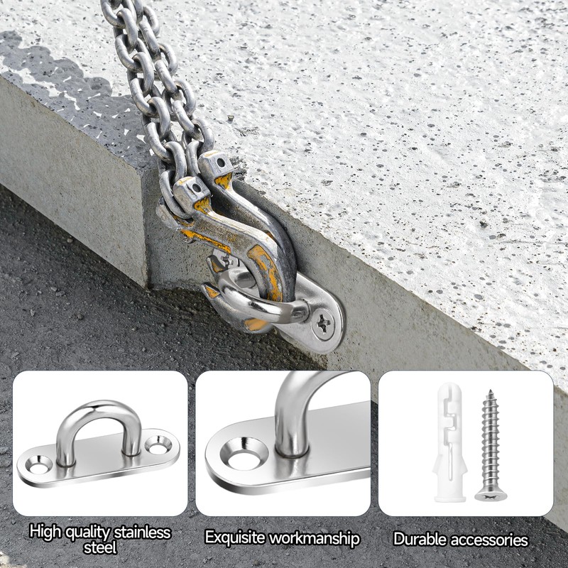 KALIONE 4 Pack Heavy Duty Stainless Steel Pad Eye Plate