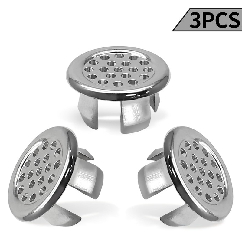 Seimneire 3pcs Plastic Sink Overflow Trim Ring Basin Overflow Ring,
