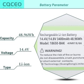 3400mAh Vacuum Cleaner Battery for Ecovacs Deebot N79 N79S N95 DN622 and for Eufy RoboVac 11 11S 15C 15T 12 25C 30 35C, for Goovi F007C D380 for Amarey A800 A900 for Coredy R300 R500