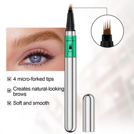 Apooliy Microblading Eyebrow Pen，Waterproof Brow Pen Micro 4 Point,Eyebrow Makeup Pencil for Women to Effortlessly Create Hair Like Natural Brows，Long Lasting & Smudge-proof