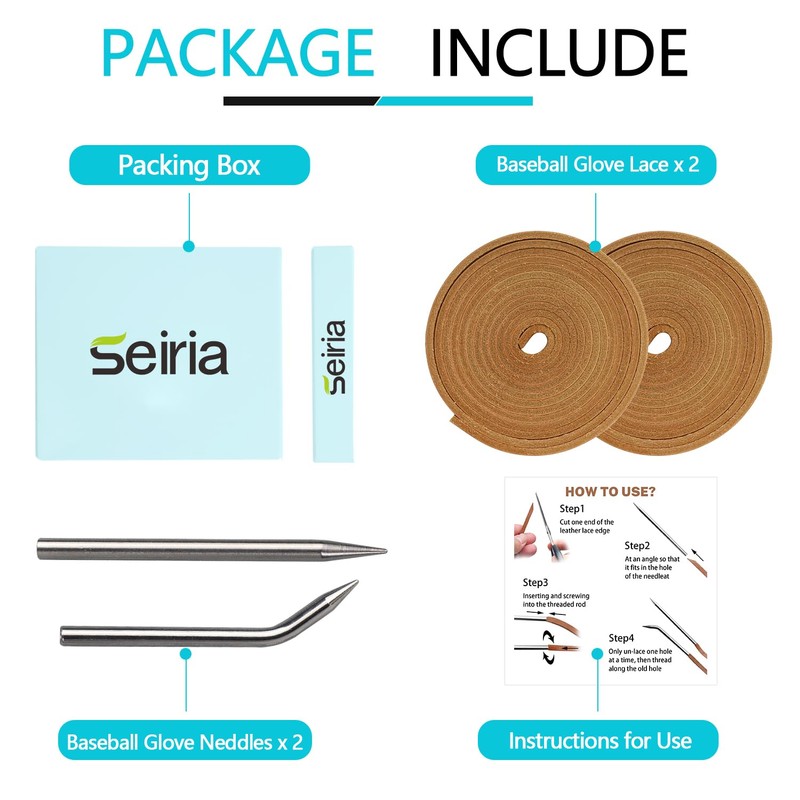 Baseball Glove Lace, Mitt Lace Repair Kit Softball 2 Leather